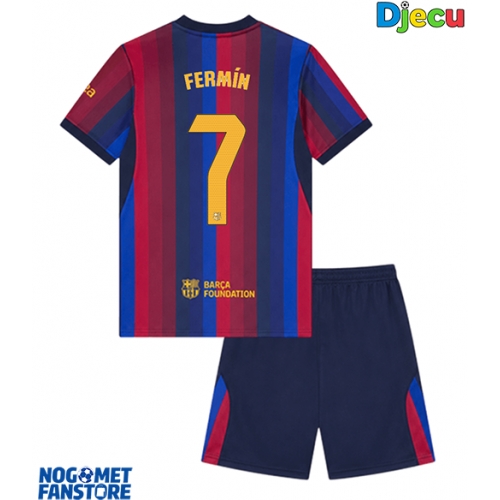 Barcelona Fermin Lopez #7 Domaci Dres za djecu 2026-27 Kratak Rukav (+ Kratke hlače)